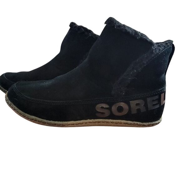 Sorel NAKISKA Black Bootie Women's Slipper size 9.5 - Picture 2 of 9